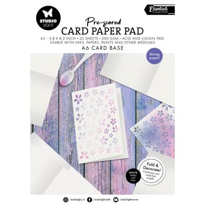 Studio Light Pre-Scored Card Paper Pad White Cards