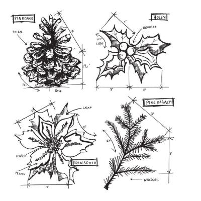 Stampers Anonymous Tim Holtz Stempel - Christmas Blueprint 4