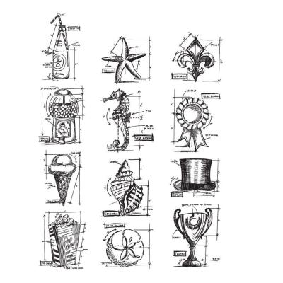 Stampers Anonymous Tim Holtz Stempel - Mini Blueprints 6