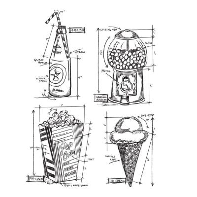 Stampers Anonymous Tim Holtz Stempel - Treats Blueprint