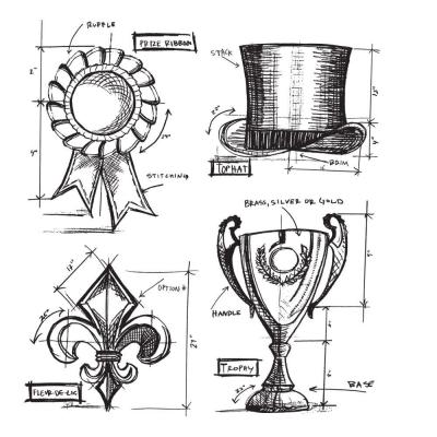 Stampers Anonymous Tim Holtz Stempel - High Society Blueprints