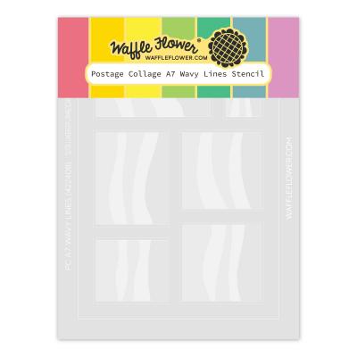 Waffle Flower Postage Collage Stencil - A7 Wavy Lines