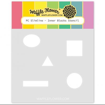 Waffle Flower Postage Collage Stencil - Slimline Inner Blocks