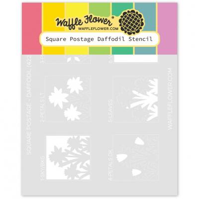 Waffle Flower Stencil - Square Postage Daffodil