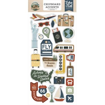 Echo Park It's Time To Travel - Chipboard Accents