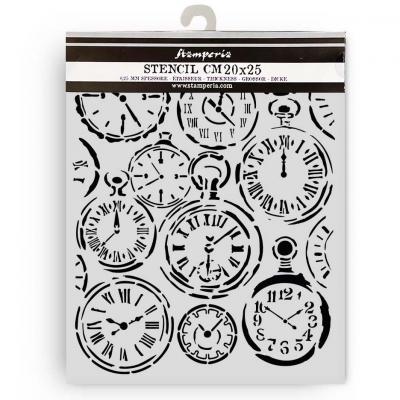 Stamperia Gardens of Time Stencil - Mixed Clocks