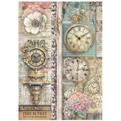 tamperia Gardens of Time Rice Paper - Clocks Time is Free