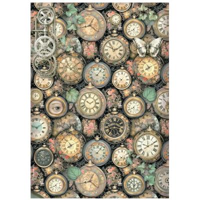 tamperia Gardens of Time Rice Paper - Clock Pattern