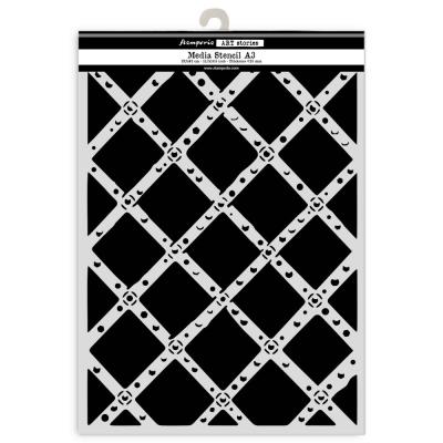 Stamperia Art Stories Stencil - Diamond Grid Pattern