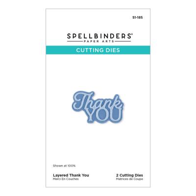 Spellbinders Essentially Yours Sentiments Etched Dies - Layered Thank You