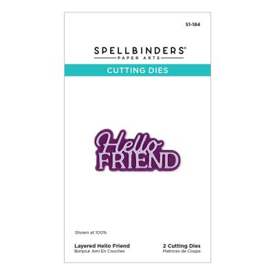 Spellbinders Essentially Yours Sentiments Etched Dies - Layered Hello Friend