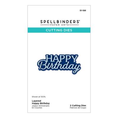 Spellbinders Essentially Yours Sentiments Etched Dies - Layered Happy Birthday