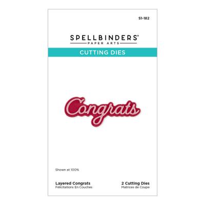 Spellbinders Essentially Yours Sentiments Etched Dies - Layered Congrats