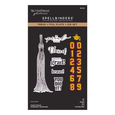 Spellbinders Classic Mouse Graduation Pss Plate + Die