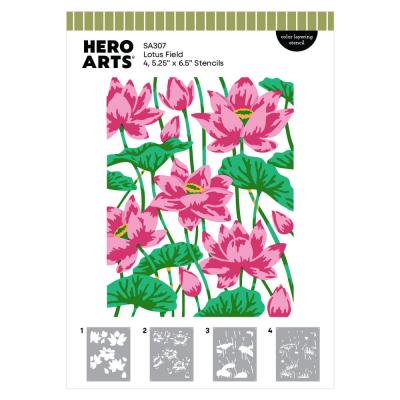 Hero Arts Tranquil Garden Layering Stencil - Lotus Field