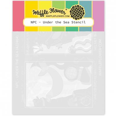 Waffle Flower Nesting Postage Collage Stencil - Under the Sea