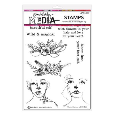 Ranger Dina Wakley MEdia Stempel - Flower Crowns