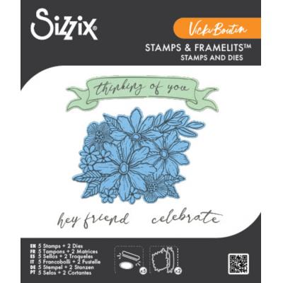 Sizzix Vicki Boutin Clear Stamps + Die Set - Floral Bouquet