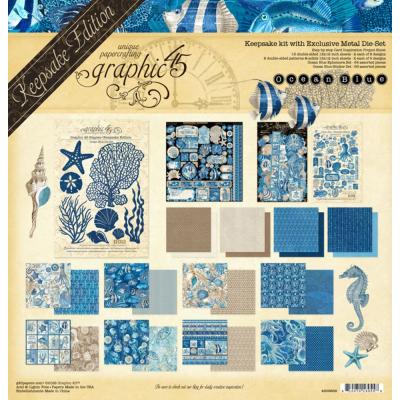 Graphic 45 Ocean Blue - Keepsake Kit With Exclusive Metal Die-Set