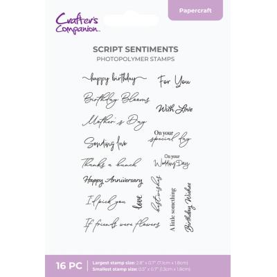 Crafter's Companion Flower Press Stempel - Script Sentiments