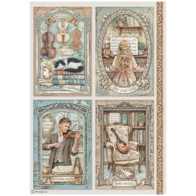 Stamperia Symphony Rice Paper - 4 Cards