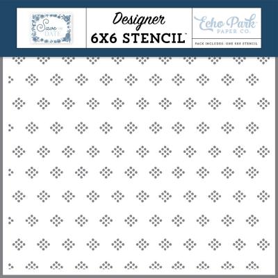 Echo Park Save The Date  Stencil - Bridal Dot Diamonds