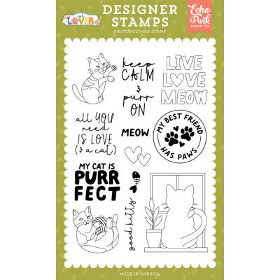 Echo Park Cat Lover Stempel - Live Love Meow