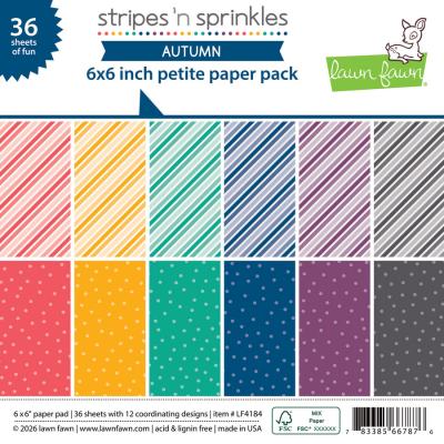 Lawn Fawn Stripes 'N Sprinkles Autumn Designpaper - Petite Paper Pack