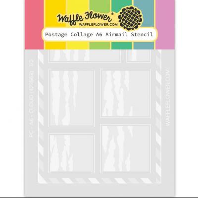 Waffle Flower Postage Collage Stencil - A6 Airmail