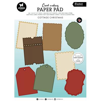 StudioLight Cottage Christmas Card Shapes - Card Making Pad