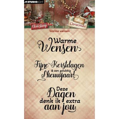 StudioLight Cottage Christmas Stempel - Warme Wensen (NL)