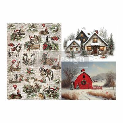 Prima Marketing Re-Design Decoupage Fiber - Cozy Country Christmas