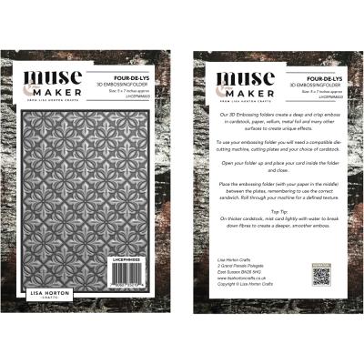 Lisa Horton Crafts Muse & Maker 3D Embossing Folder - Four De Lys