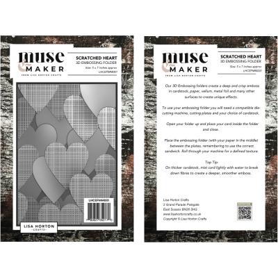 Lisa Horton Crafts Muse & Maker 3D Embossing Folder - Scratched Heart