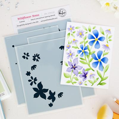 Pinkfresh Studio Quiet Moments Stencil - Wildflower Notes