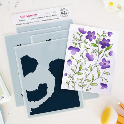 Pinkfresh Studio Quiet Moments Stencil - Soft Meadow