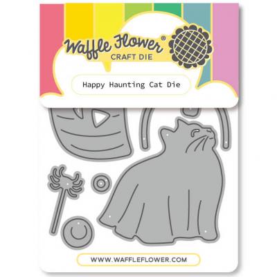Waffle Flower Dies - Happy Haunting Cat