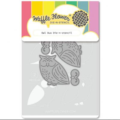 Waffle Flower Die-n-stencil - Owl Duo