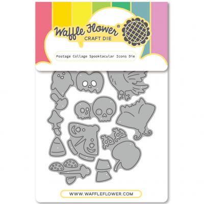Waffle Flower Postage Collage Dies - Spooktacular Icons