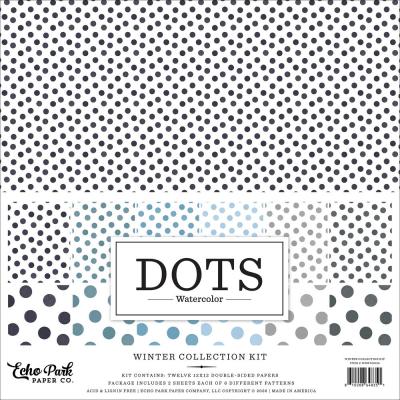 Echo Park Collection Kit - Watercolor Polka Dots Winter