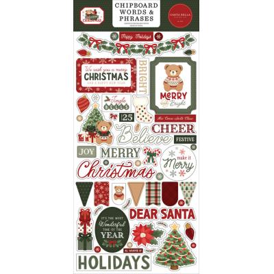 Carta Bella Have A Beary Christmas - Chipboard Words & Phrases