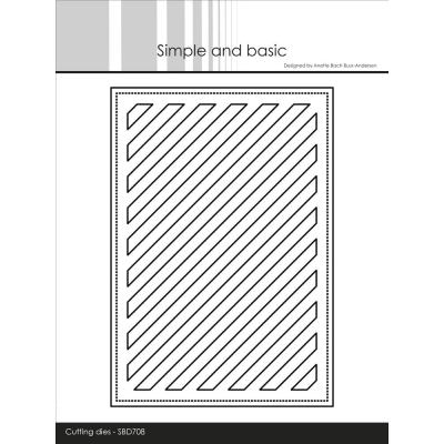 Simple and Basic Die - Rectangle Diagonal Striped Panel With Piercing