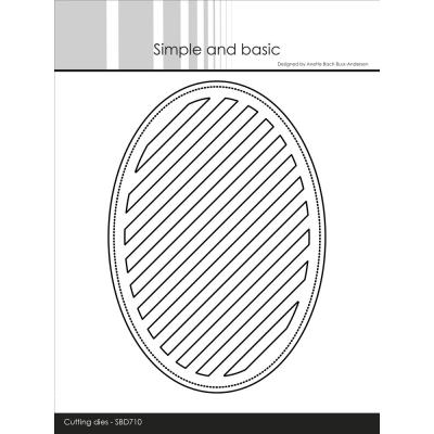 Simple and Basic Die - Oval Diagonal Striped Panel With Piercing