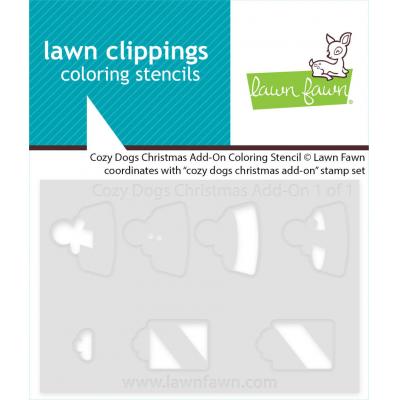 Lawn Fawn Coloring Stencils - Cozy Dogs Christmas Add-On