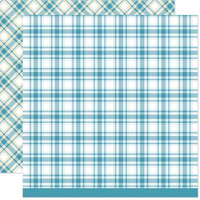 Lawn Fawn Let It Shine Holiday Plaids Designpaper - Frosted Flurries