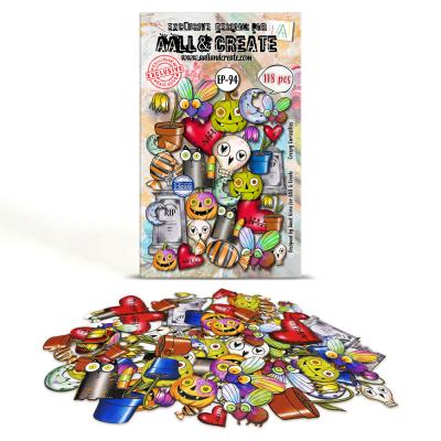 Aall and Create Skulls & Spells A6 Ephemera Die-Cuts Creepy Curiosities