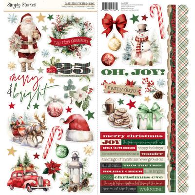 Simple Stories Simple Vintage Old-Fashioned Christmas - Cardstock Stickers Icons