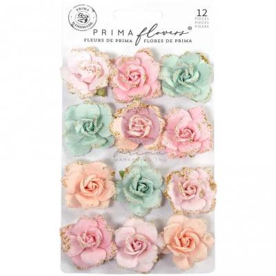 Prima Marketing Christmas Blush Flowers - Sparkling Holiday