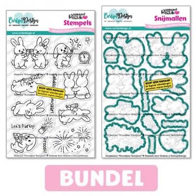 CarlijnDesign Stamp & Dies - Nieuwjaar Konijnen