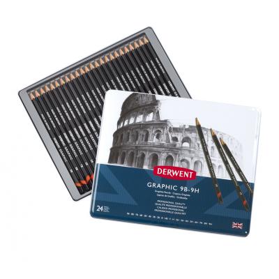 Derwent Graphic Pencil - Tin of 24 Pencils